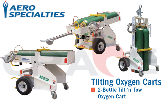 AEROSPECIALTIES/通航飞机双瓶充氧车/2-Bottle Tilt‘n’Tow Oxygen Cart