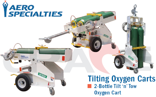 AEROSPECIALTIES/ͨɻ˫ƿ/2-Bottle TiltnTow Oxygen Cart